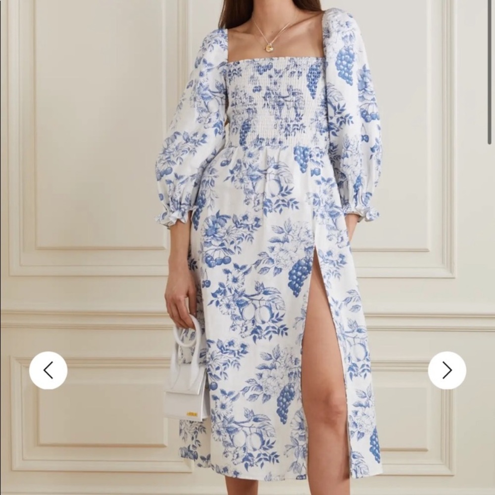 Reformation Gitane Shirred Linen Dress